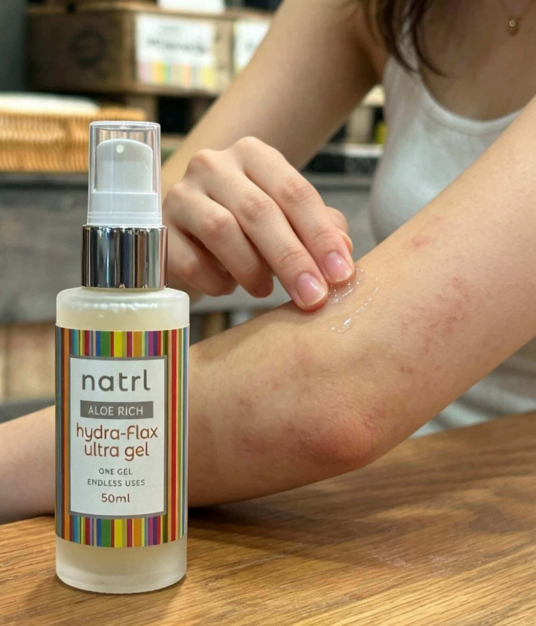 Applying-flax-seed-mucilage-to-dry-skin