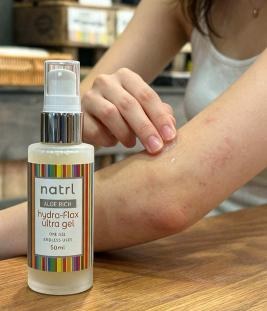 Applying-flax-seed-mucilage-to-dry-skin