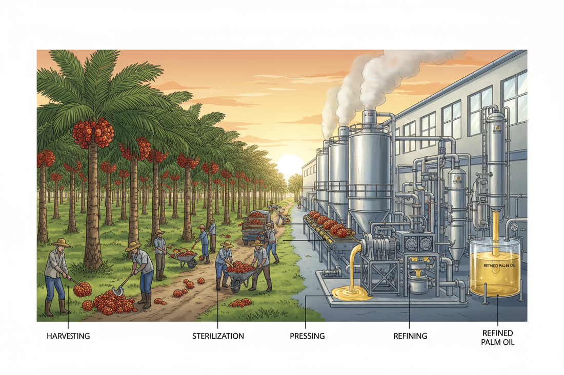 Industrial production of palm oil