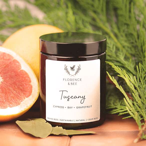 Hand poured soy candles by Florence & Bee